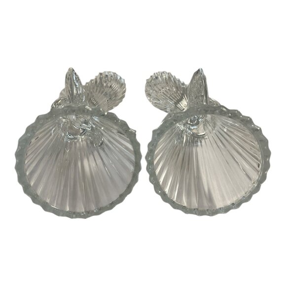 Vintage Clear Glass Angel Candle Holders – Praying Angel Taper Holders - Picture 3 of 4